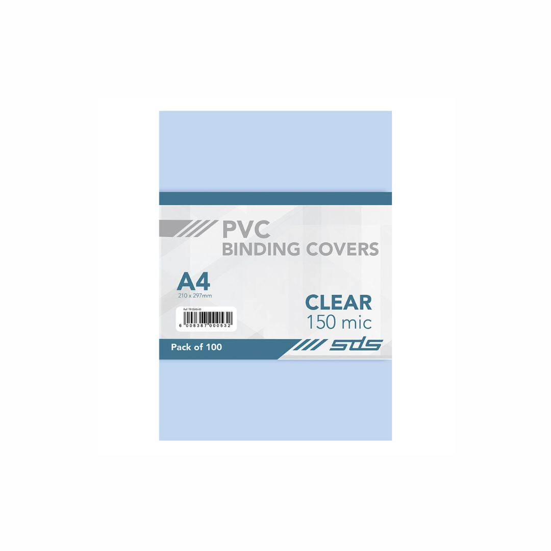 SDS A4 150 Micron Binding Covers Clear Pack of 100