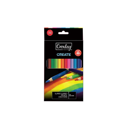 CROXLEY CREATE Wood Free Super Jumbo Crayons Pencil 12's