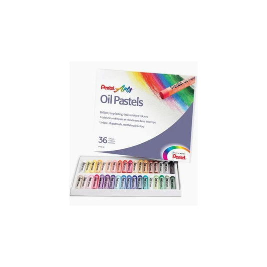 PENTEL PHN-36 Oil Pastels - 36 Per Box Assorted