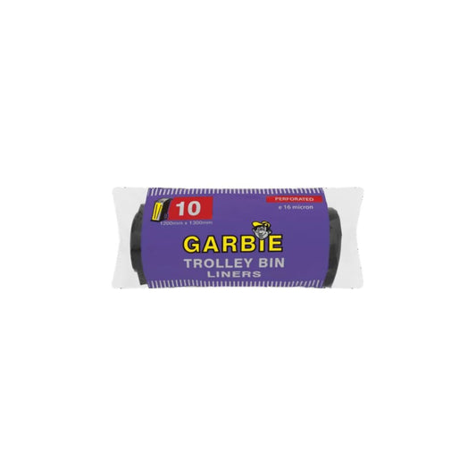 Garbie  Bag Black Trolley Bin Liner Perforated- 10 Bags 120x1300mm 16 micron