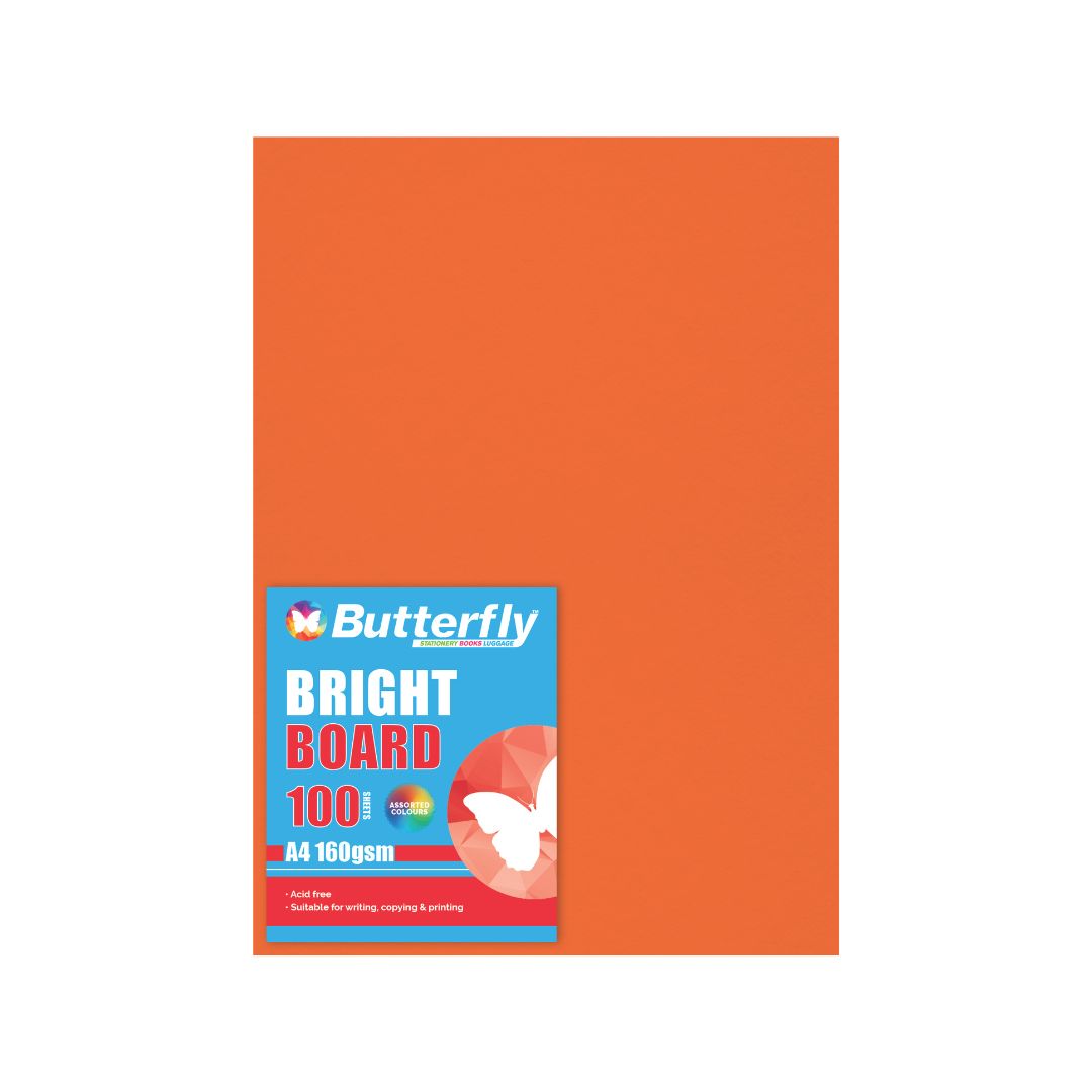 BUTTERFLY BOARD - A4 160gsm Bright Colours - PACK OF 100