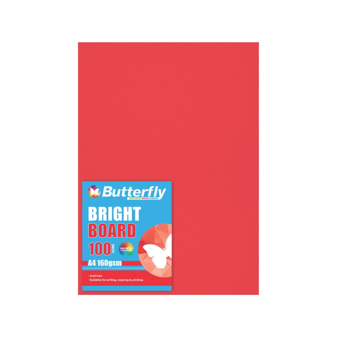 BUTTERFLY BOARD - A4 160gsm Bright Colours - PACK OF 100