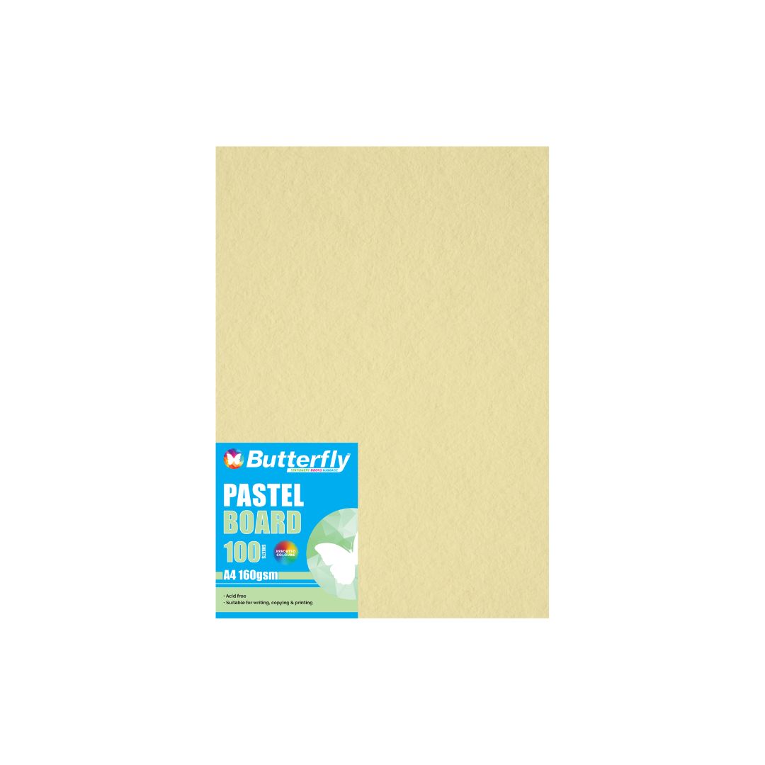 BUTTERFLY BOARD - A4 160gsm Pastel Colours - PACK OF 100