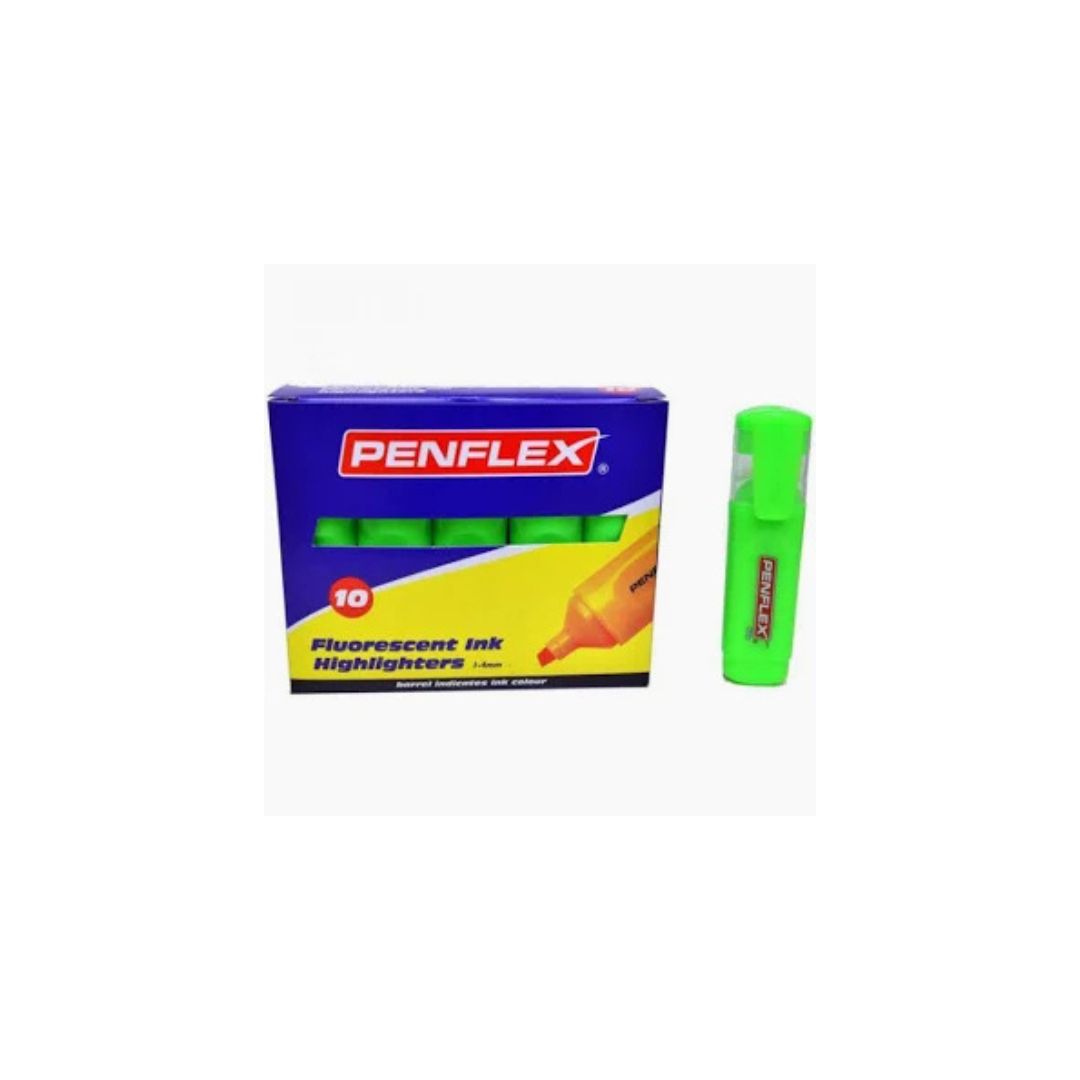 PENFLEX HIGlo 1.5mm Chisel Tip Highlighters - Box of 10