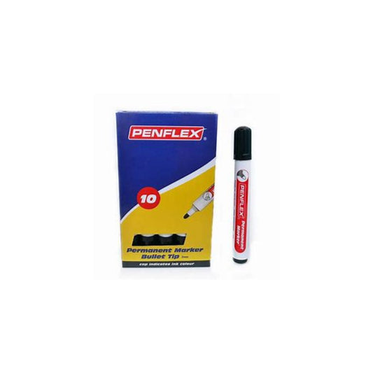 PENFLEX PM13 Permanent Marker 1mm Fine Bullet Tip  Box of 10