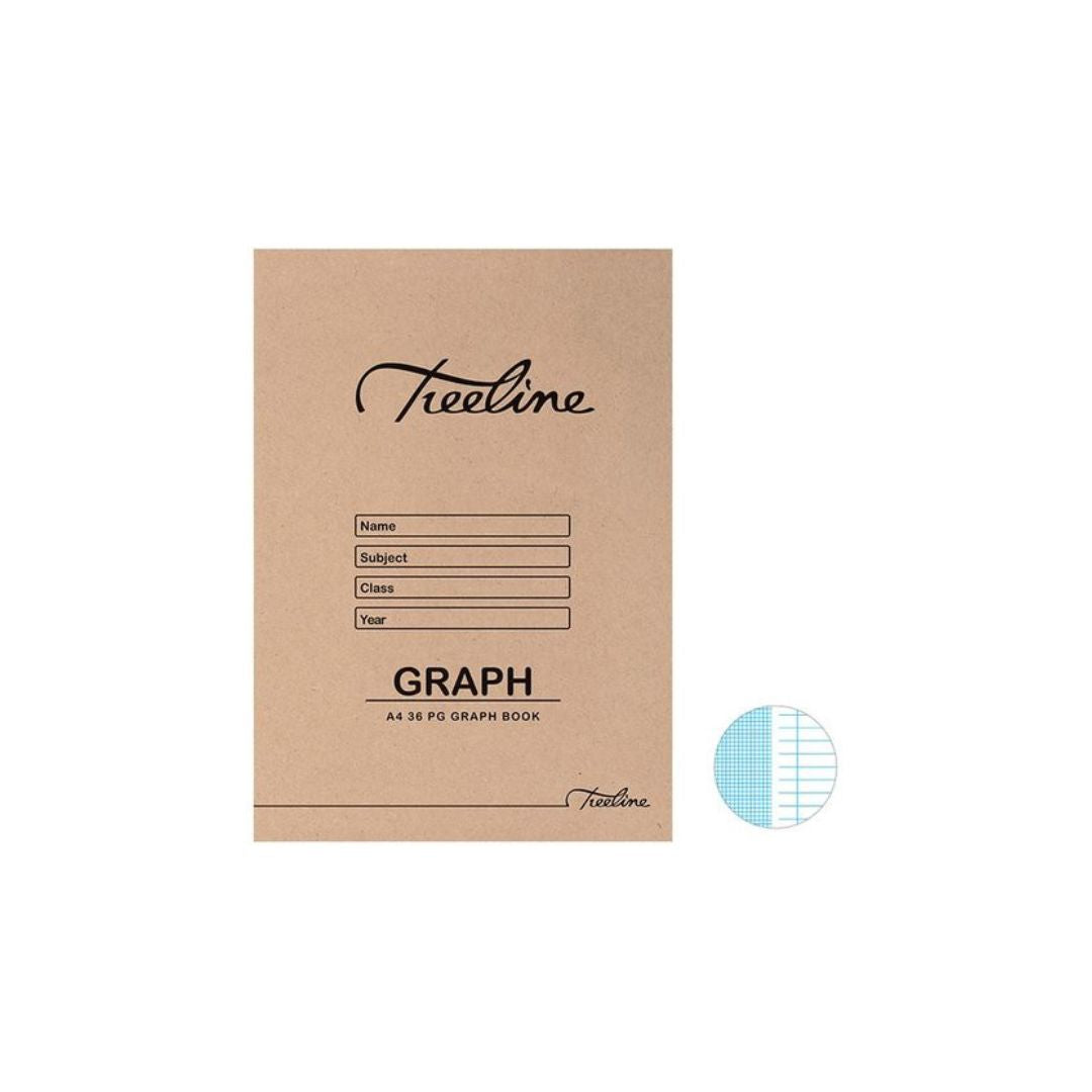 TREELINE A4 Ruled 36 pg Graph Book