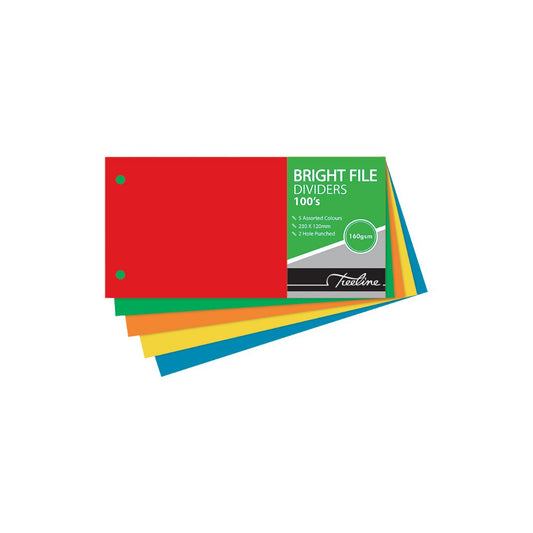 File Dividers Treeline 160gsm board 230x120mm 100's 2 hole punched