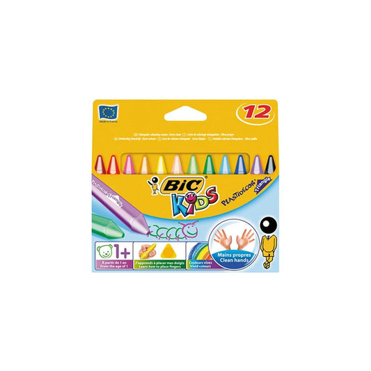 BIC Triangular Jumbo Wax Crayons Wallet of 12