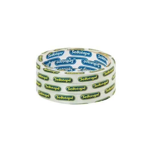 SELLOTAPE CLEAR TAPE 12mm x 33m Large Core 3 Pack
