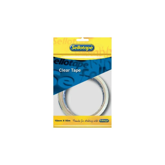 SELLOTAPE CLEAR TAPE 18mm x 50m Econo Flow Pack