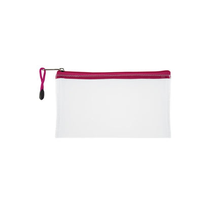 TREELINE Translucent/Clear 22cm Pencil Bag with Colour Zip