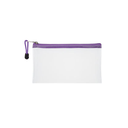 TREELINE Translucent/Clear 22cm Pencil Bag with Colour Zip