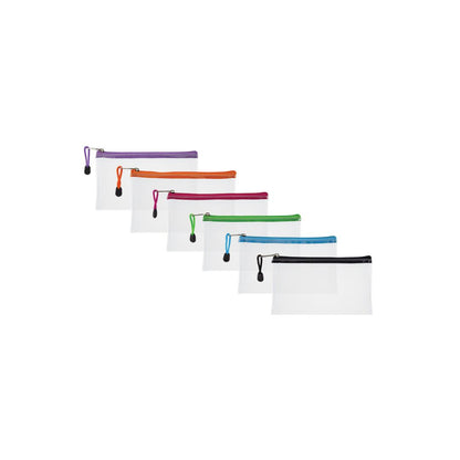 TREELINE Translucent/Clear 22cm Pencil Bag with Colour Zip