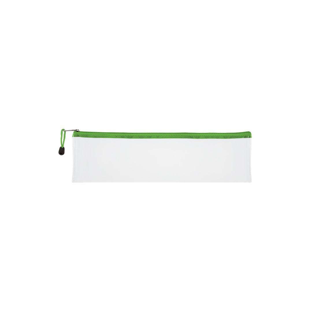 TREELINE Translucent/Clear 33cm Pencil Bag with Colour Zip