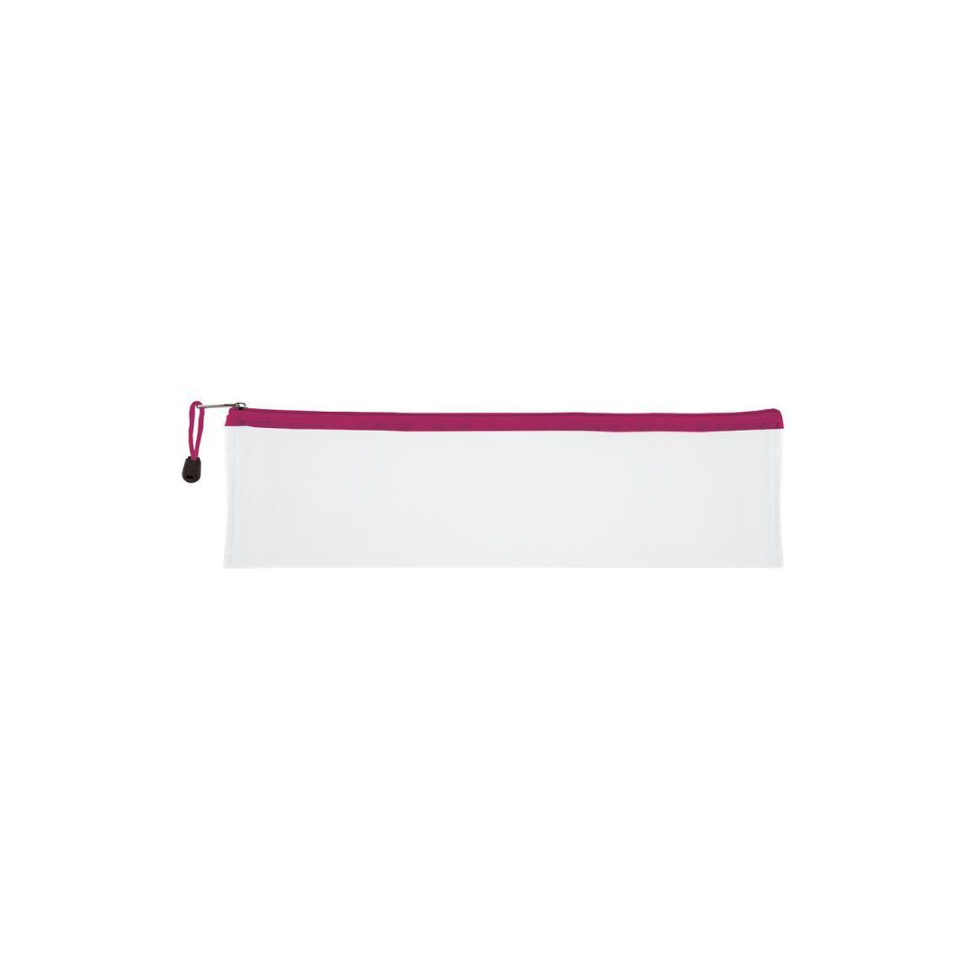 TREELINE Translucent/Clear 33cm Pencil Bag with Colour Zip