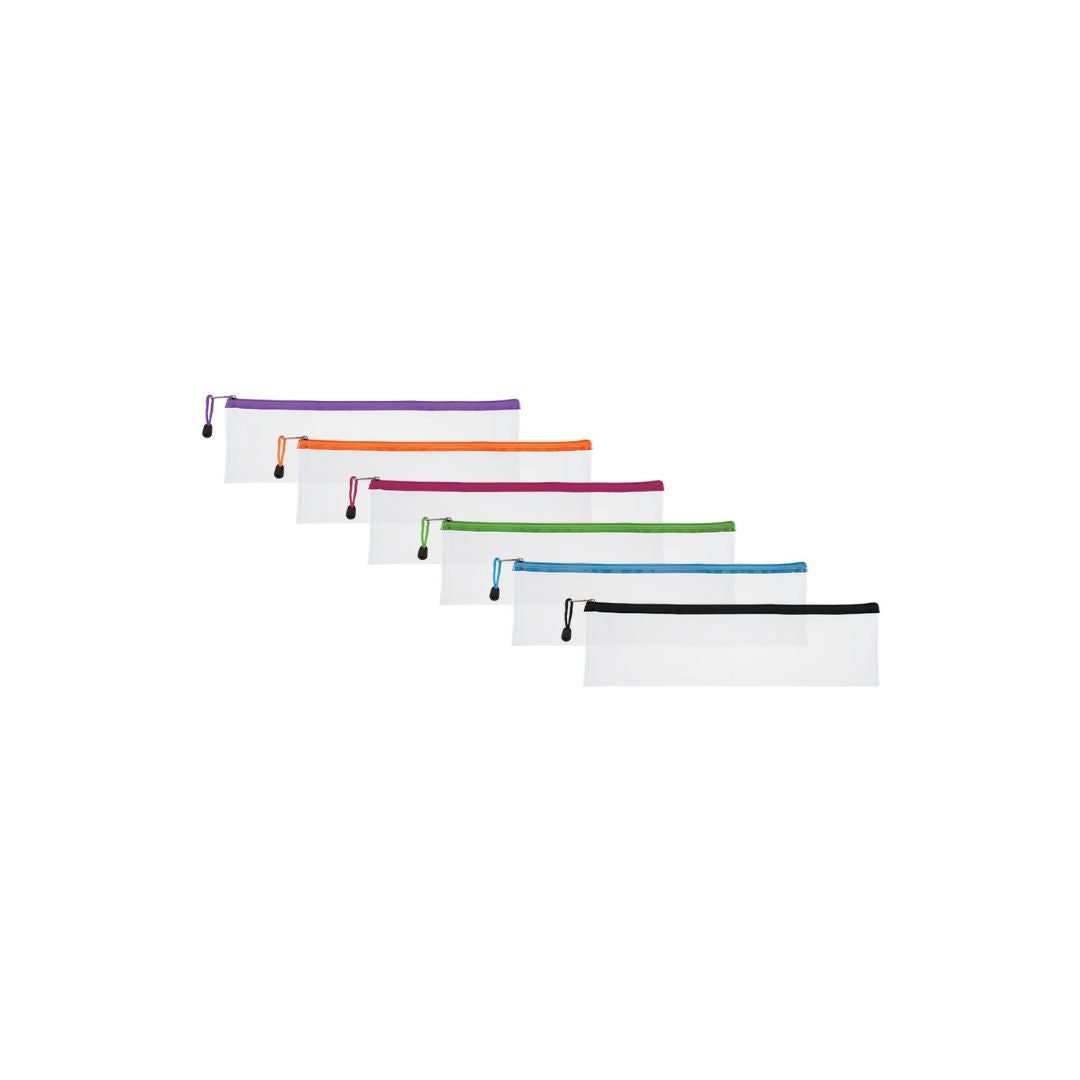 TREELINE Translucent/Clear 33cm Pencil Bag with Colour Zip