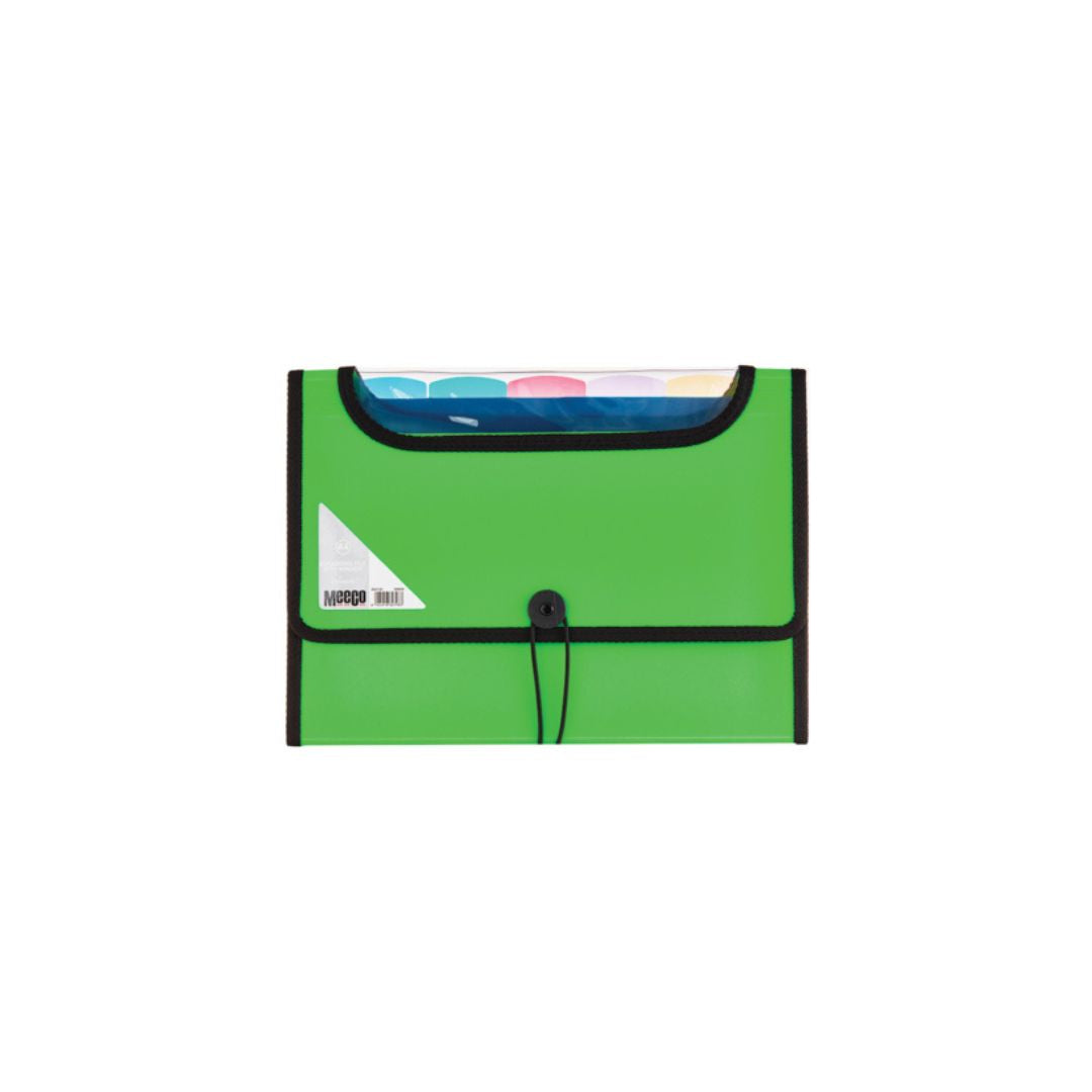 MEECO A4 Expanding File with Window- 6 Divisions