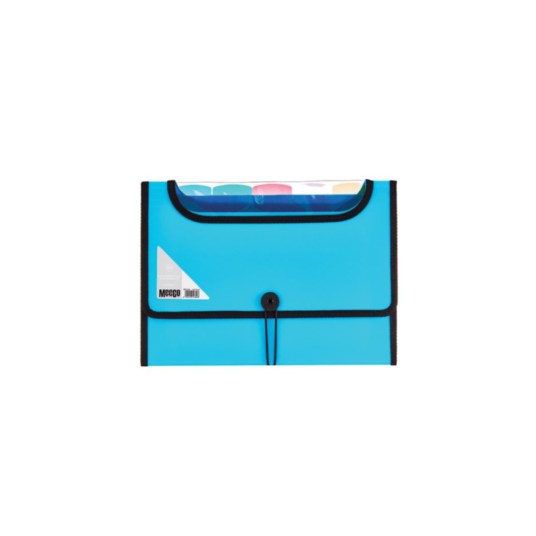 MEECO A4 Expanding File with Window- 6 Divisions