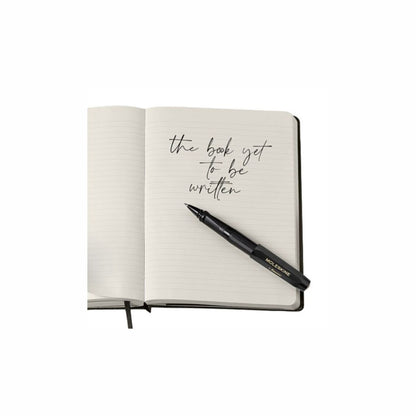MOLESKINE KAWECO Roller Pen & Large Black Ruled Notebook Set Black