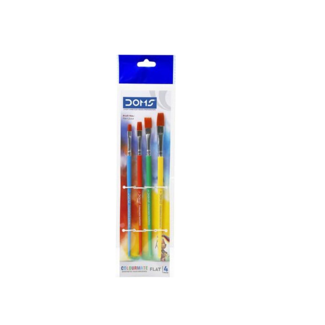 DOMS COLOURMATE Brushes FLAT 4 Piece