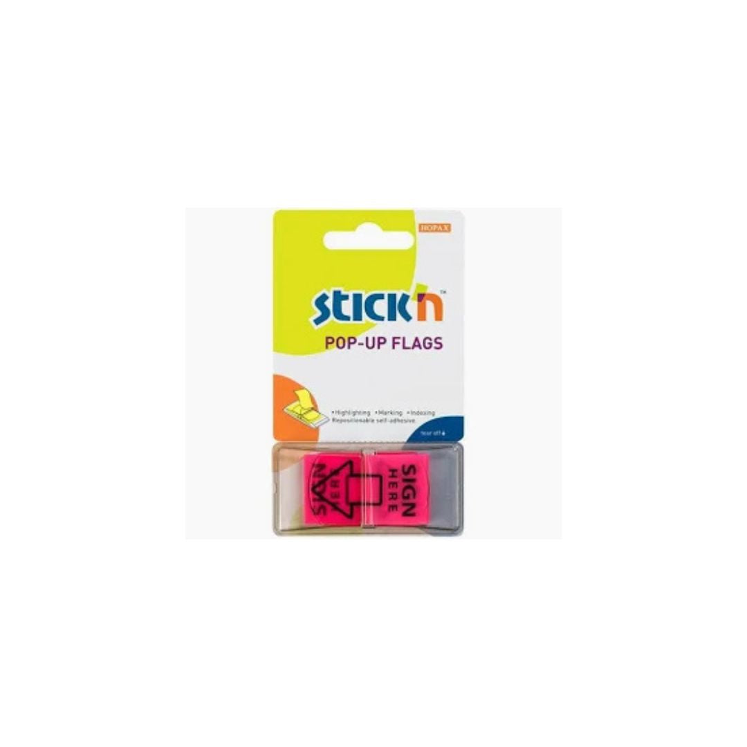 STICK n NOTE 45mm x 25mm - 50 Sheets Per Pad Sign Here Box of 12