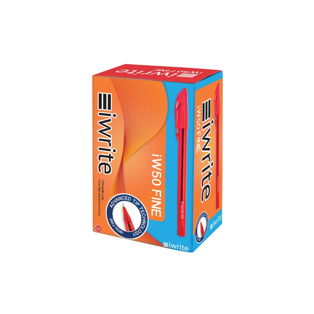 IWRITE Clear Colour Barrel Ballpoint IW50 Box of 50