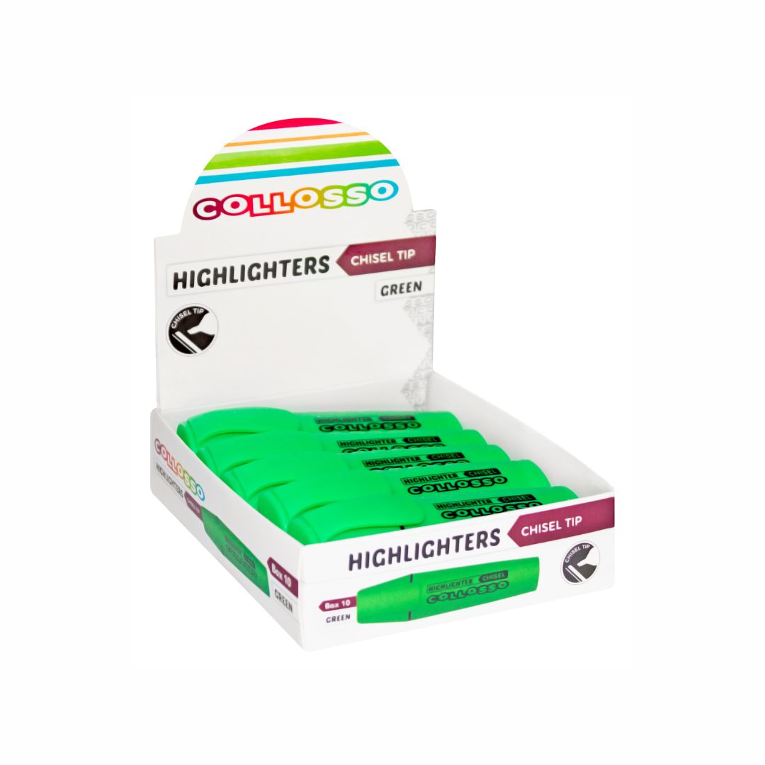 COLLOSSO Highlighter Chisel Tip Box of 10