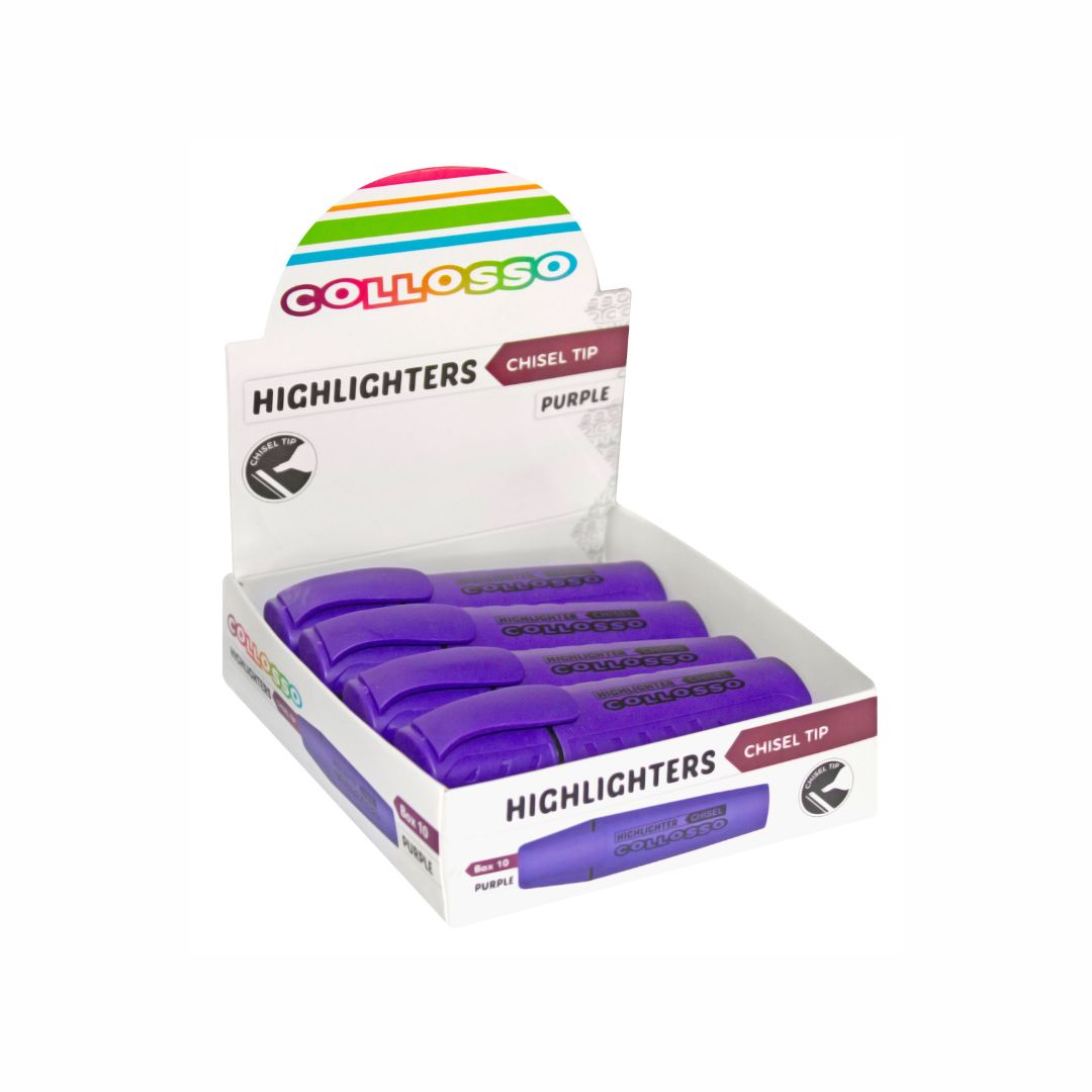 COLLOSSO Highlighter Chisel Tip Box of 10