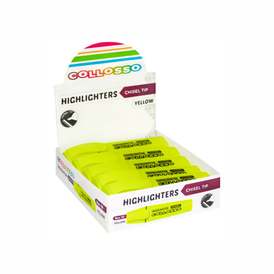 COLLOSSO Highlighter Chisel Tip Box of 10