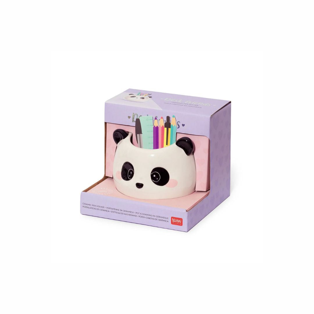 LEGAMI Panda Ceramic Desk Friends Pen Holder