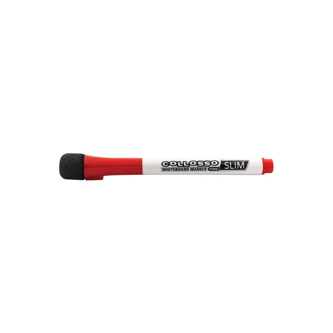 COLLOSSO Slim Whiteboard Marker with Magnetic Sponge Cap Eraser pack of 4