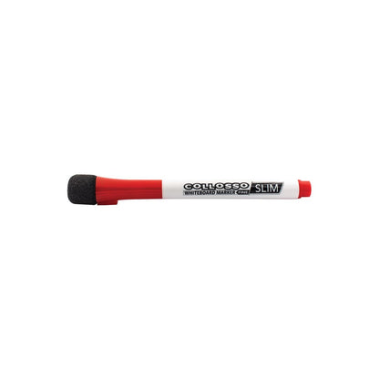 COLLOSSO Slim Whiteboard Marker with Magnetic Sponge Cap Eraser pack of 4