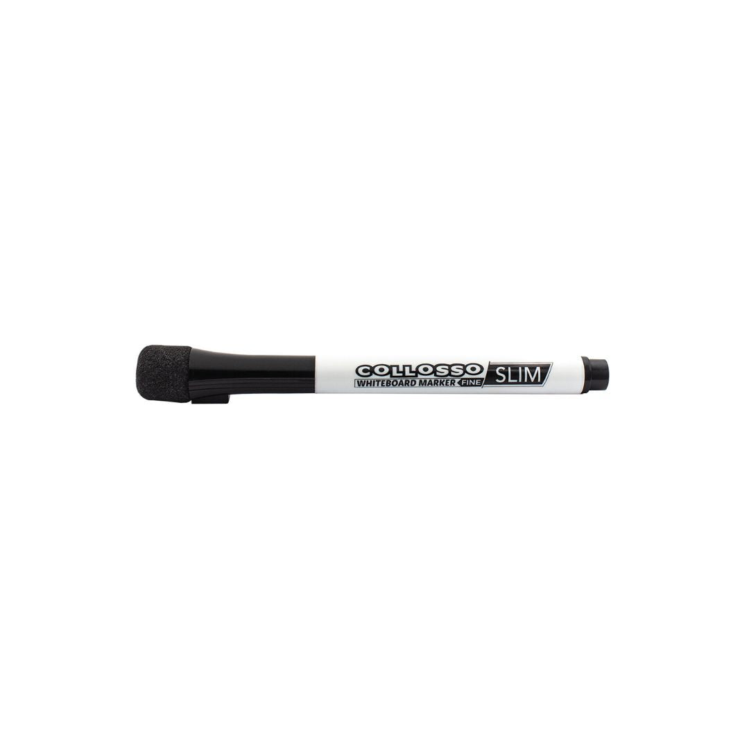 COLLOSSO Slim Whiteboard Marker with Magnetic Sponge Cap Eraser pack of 4