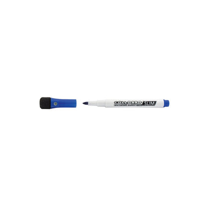 COLLOSSO Slim Whiteboard Marker with Magnetic Sponge Cap Eraser pack of 4