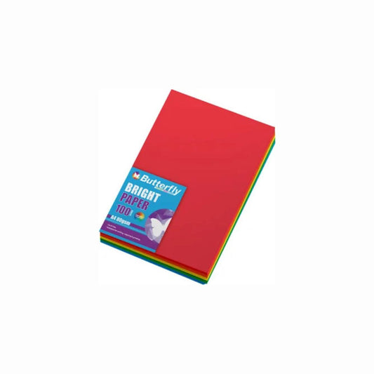 BUTTERFLY PAPER - A4 80gsm Mixed Bright Colours - PACK OF 100