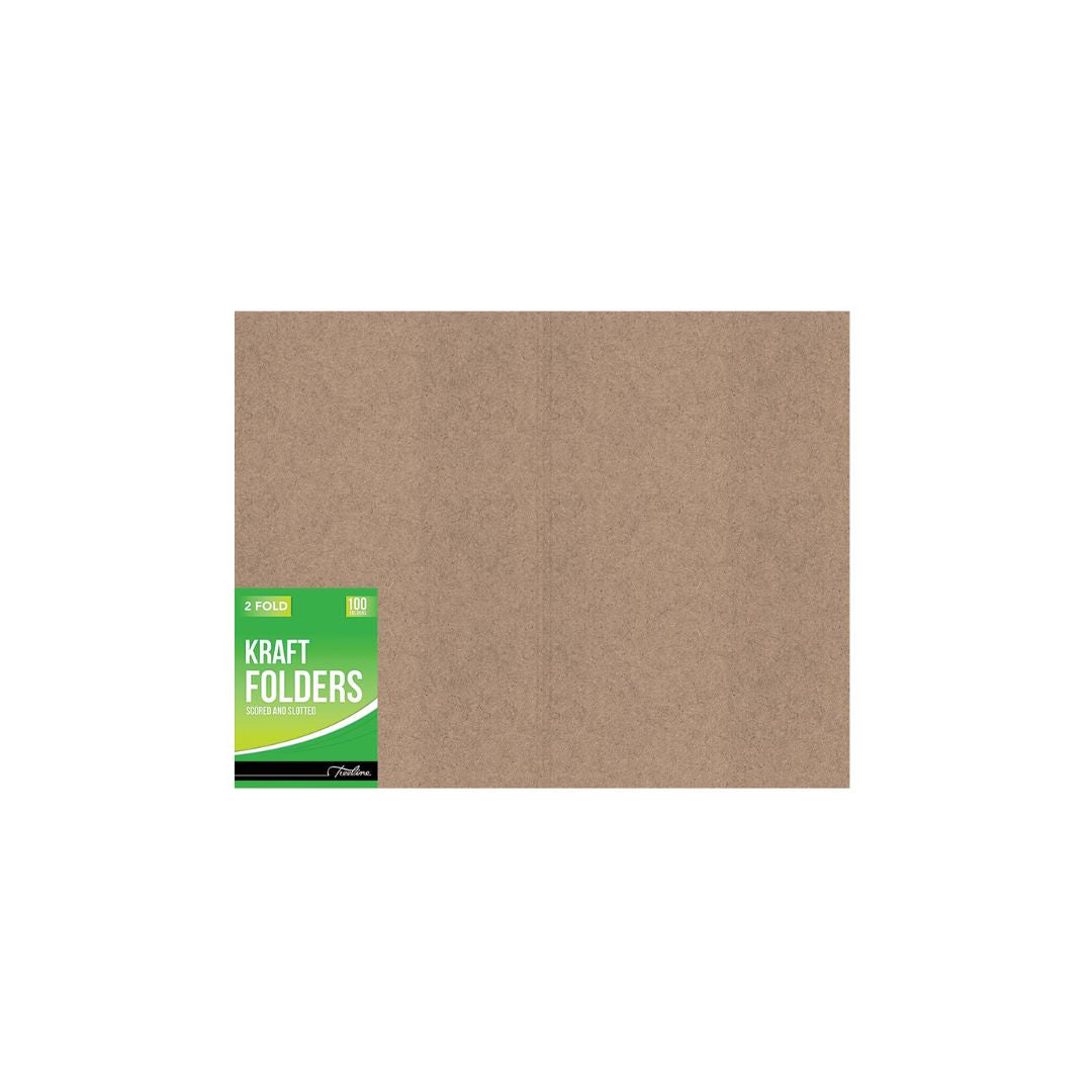 TREELINE Folders Kraft - 190gsm 2 Fold 355 x 230 x 230mm 100'S