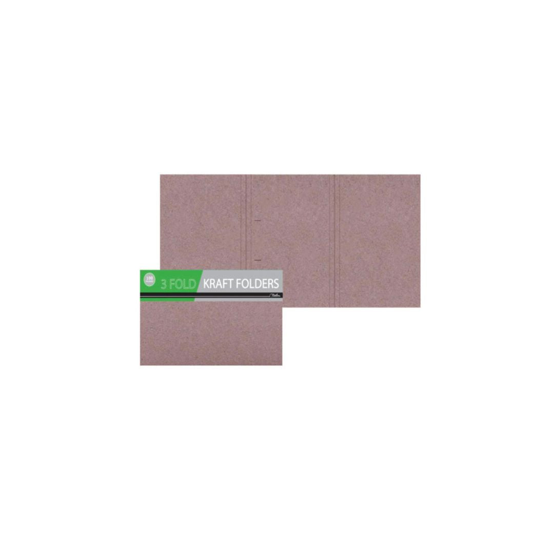 TREELINE Folders Kraft - 190gsm 3 Fold 355 x 230 x 230mm 100'S