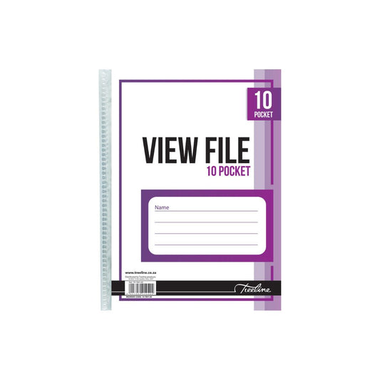 TREELINE  10 Pocket View File with Welded Spine - 40 Micron Pack of 10