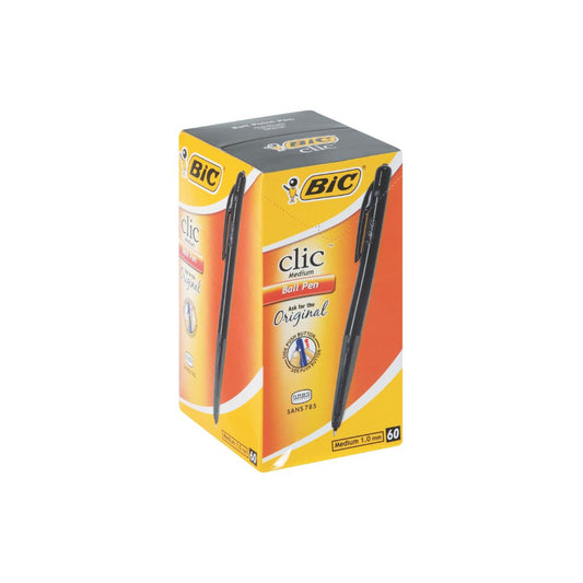 BIC Click Colour/Clear Medium Point 1.0mm Pen Box of 60