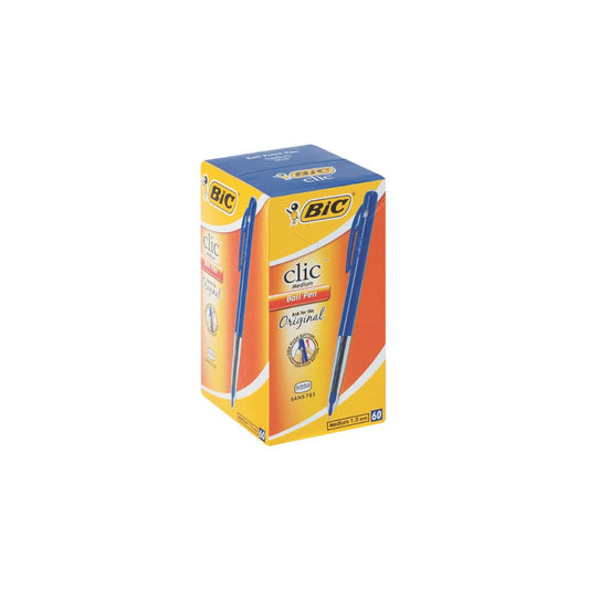 BIC Click Colour/Clear Medium Point 1.0mm Pen Box of 60