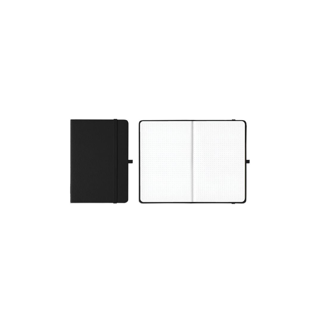 SDS A5 Specialised Journals 192pg - Dotted With Elastic & Pen Holder Black
