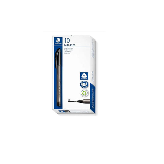 STAEDTLER 4230M Ballpoint Pen 1.00mm Tip - Black   10 Pack