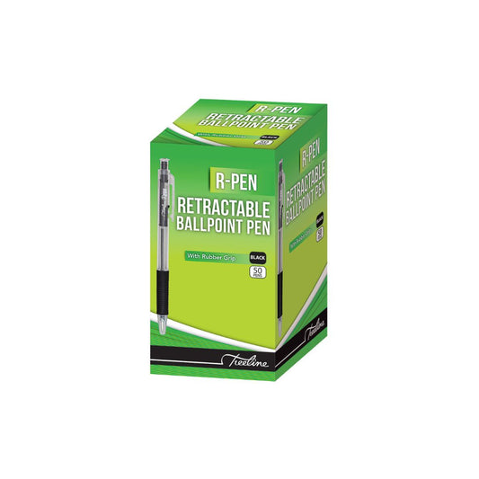 TREELINE R-Pen Retractable Crystal Barrel Ballpoint Pen BOX OF 50