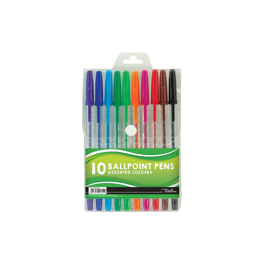 TREELINE Coloured Pens - Wallet 10 Assorted Colours