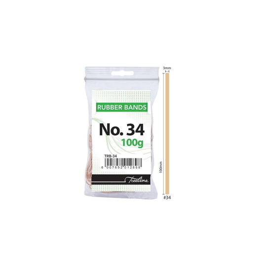 TREELINE Rubber Bands 100 gram 100 x 3mm No34