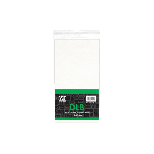 LEO DLB12P Self Seal 110 x 220mm 80gsm White Opaque Pack of 25