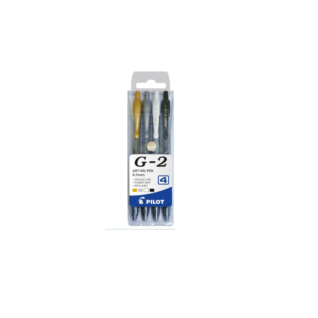 PILOT BL-G2-7-ART-W4 0.7mm Wallet of 4 Art Colours Pen