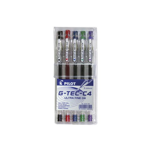 PILOT BL-G Tech C4  0.4mm Needle Tip Pen Wallet of 5