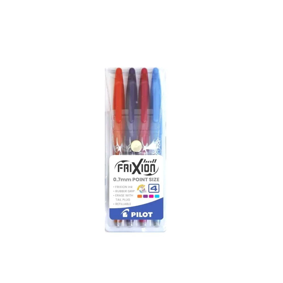 PILOT BL-FR7-FAS-W4  Frixion 0.7mm Erasable Ink Pen 4 Pack Fashion Colours