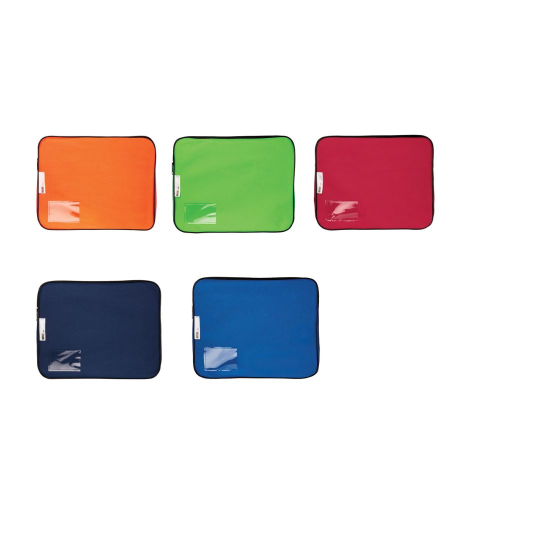 MEECO Gusset Book Bag Canvass with zip 370mm X 280mm 5 Assorted Colours
